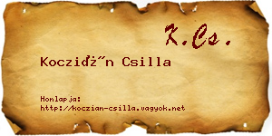 Koczián Csilla névjegykártya